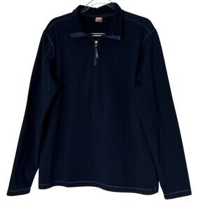 32 Degrees Heat Men's Medium Navy Blue Quarter Zip Mock Neck Collar